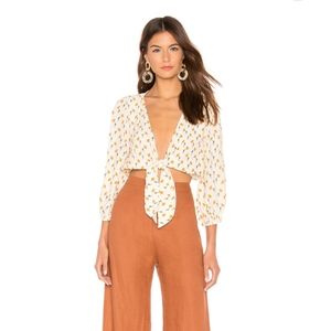 La Guardia Floral Front Tie Top